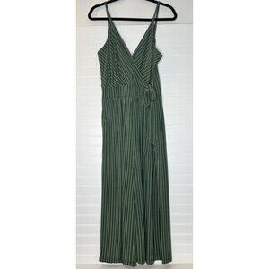 Kaileigh Women Green White Stripped  Jumpsuit  Large Adjustable Straps